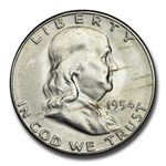 1954-S Franklin Half Dollar 20-Coin Roll BU